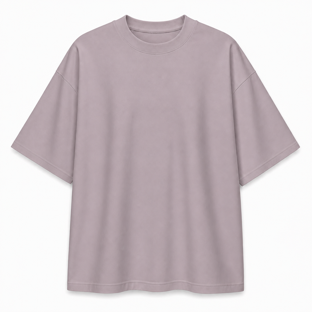 Blank Solid T-Shirt — Oversized Boxy Fit — Dusty Mauve