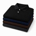 Avriqo Polo 4-Pack — black, blue, brown and charcoal grey polos folded