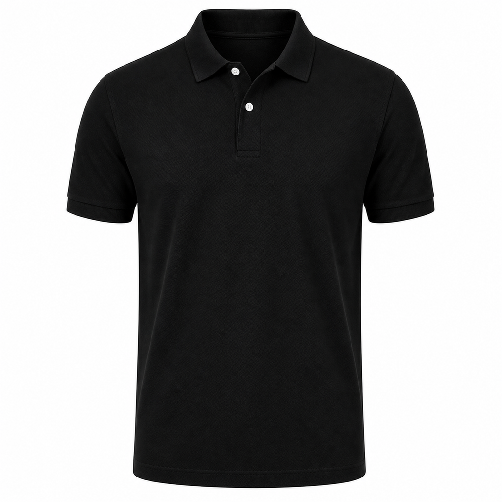 Blank Solid Polo — Black