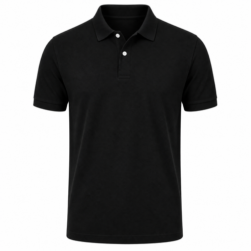 Blank Solid Polo — Black