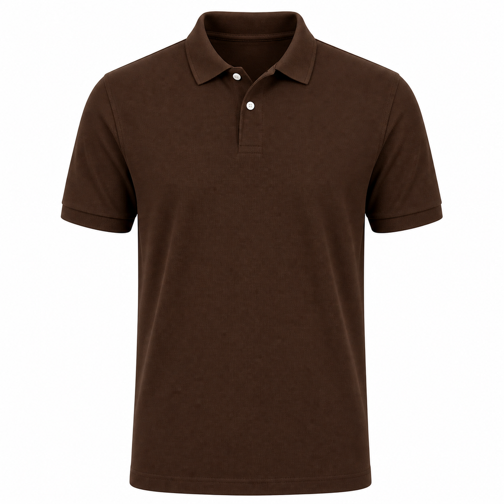 Blank Solid Polo — Brown