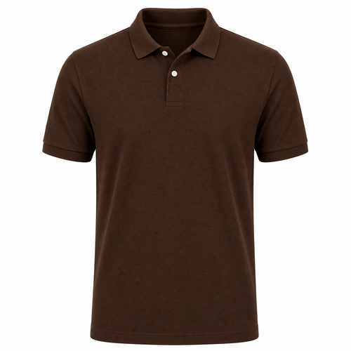 Blank Solid Polo — Brown