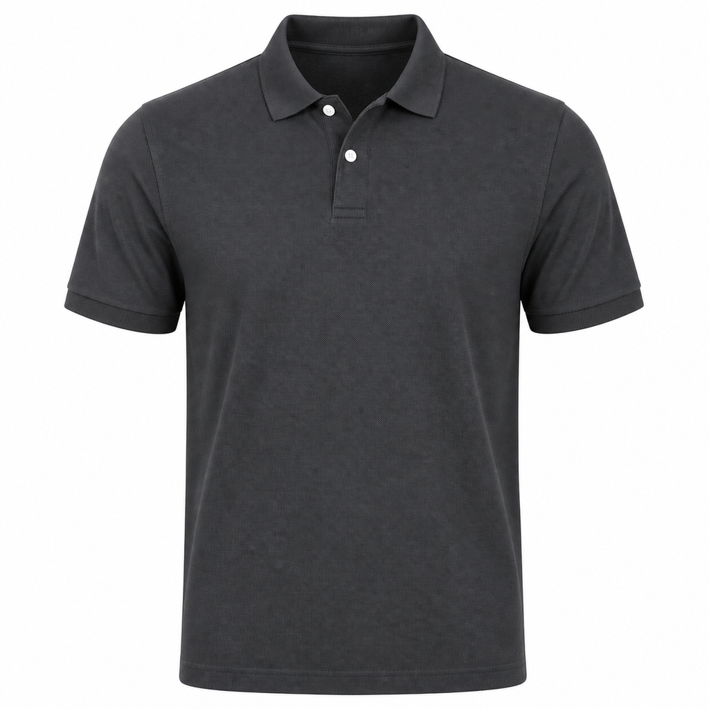Blank Solid Polo — Charcoal Grey