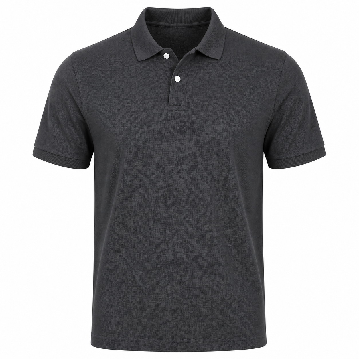 Blank Solid Polo — Charcoal Grey