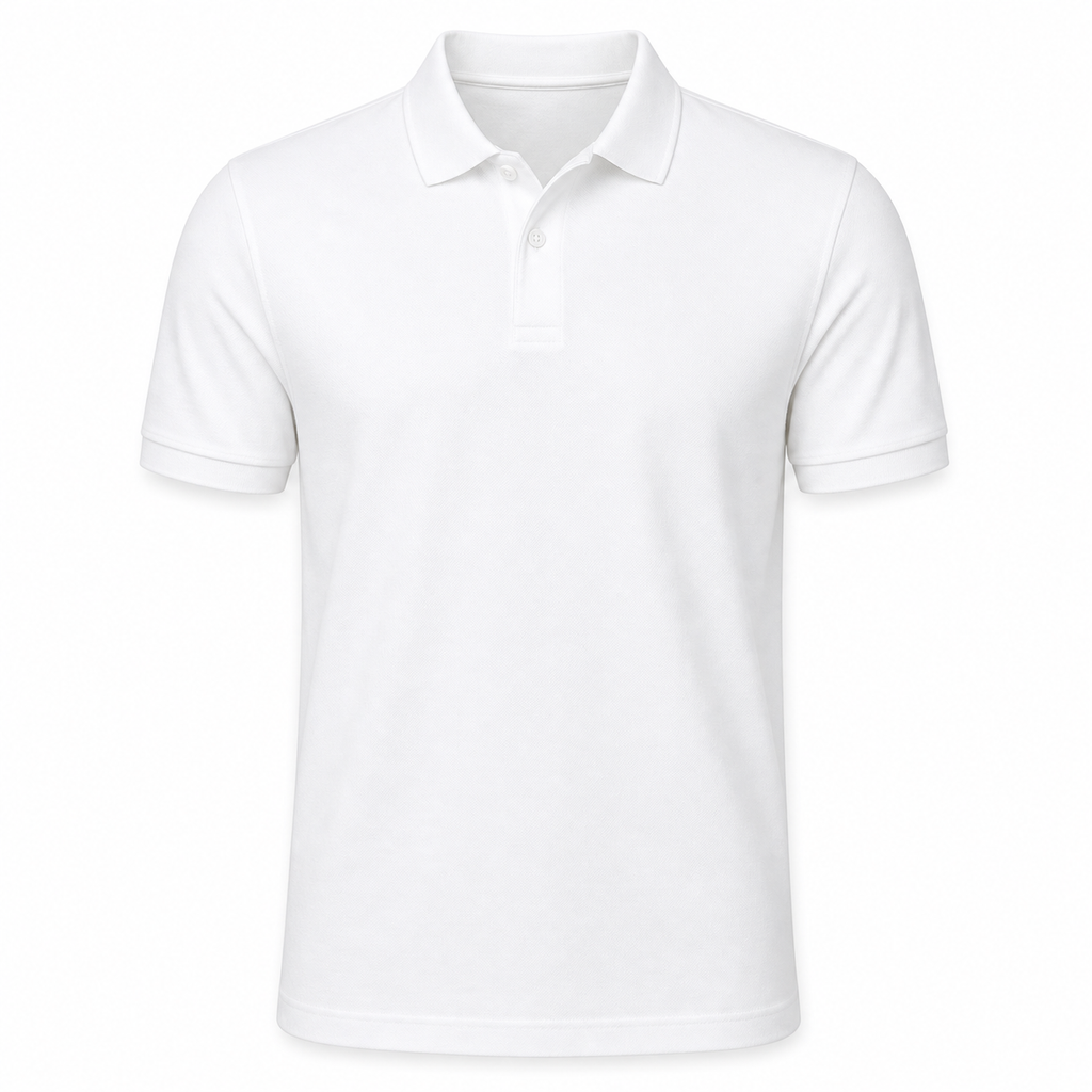 Blank Solid Polo — White