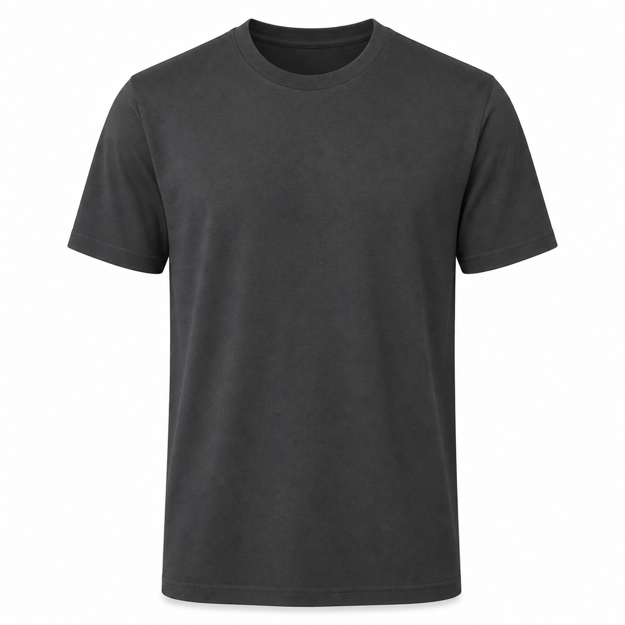 Blank Solid T-Shirt Regular Fit — Charcoal Grey