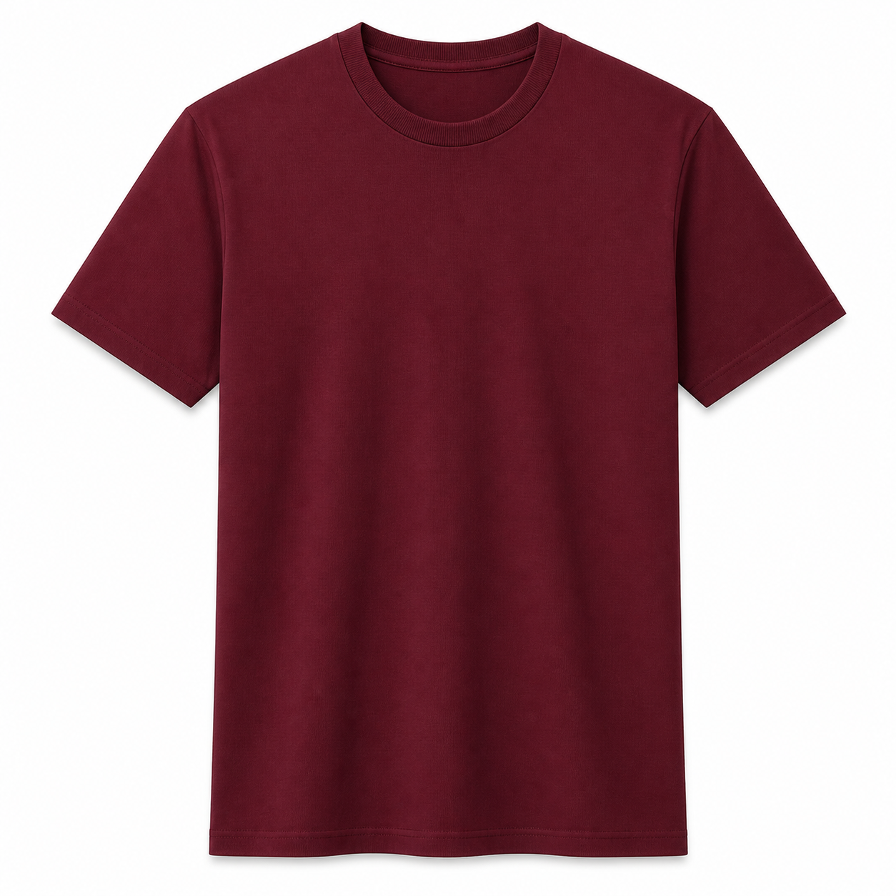 Blank Solid T-Shirt Regular Fit — Maroon